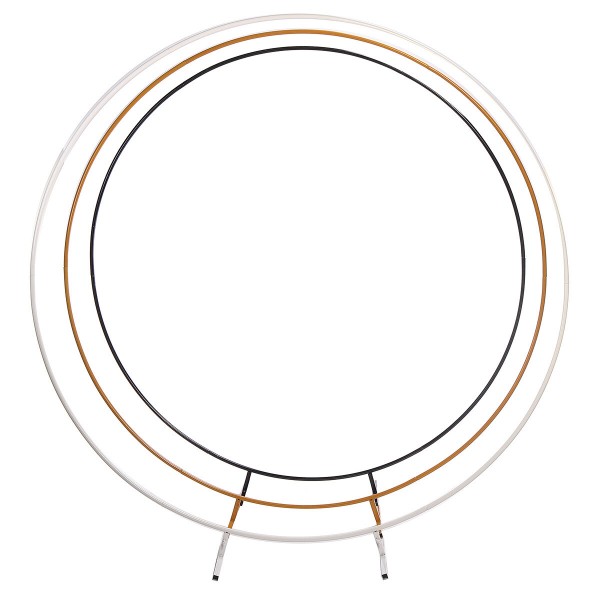 Round Wedding Arch Background Wrought Iron Shelf Decorative Props DIY Round Party Background Shelf - White