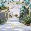 1/1.2/1.5/1.8/2.4M Gold Round Balloon Arch Metal Wedding Arch For Garden Yard Wedding Brithday Party - 1.5m