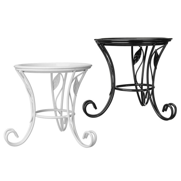 Metal Outdoor Indoor Flower Pot Plant Stand Garden Patio Decor Flower Rack Home Display - white