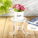 Metal Outdoor Indoor Flower Pot Plant Stand Garden Patio Decor Flower Rack Home Display - white