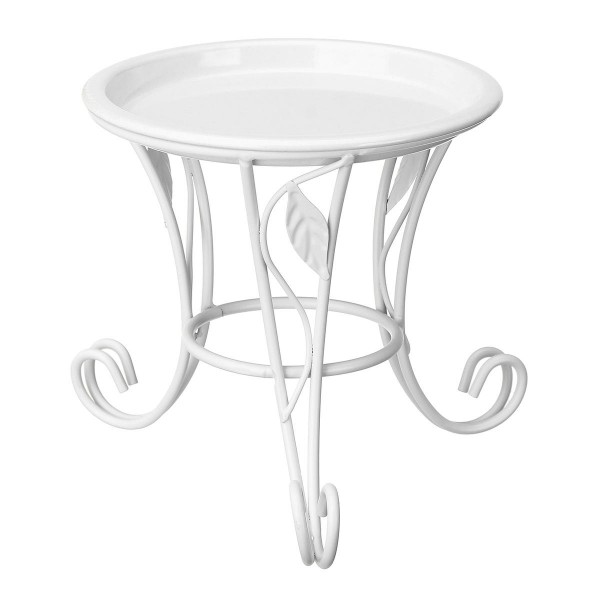 Metal Outdoor Indoor Flower Pot Plant Stand Garden Patio Decor Flower Rack Home Display - white