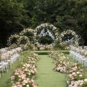 1.2m/1.5m/2m Circle Arch Framework Metal Round Wedding Party Romantic Backdrop - 2m