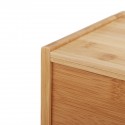 2 Tier Kitchen Wooden Bamboo Bread Bin Storage Crock Canister Large Bread Food Bins Cabinet