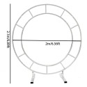 1.2m/1.5m/2m Circle Arch Framework Metal Round Wedding Party Romantic Backdrop - 2m