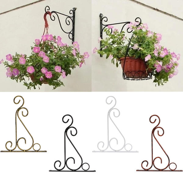 Classic Romantic Wrought Iron Flower Stand Hook Wrought Iron Plants Pots Hooks - Black