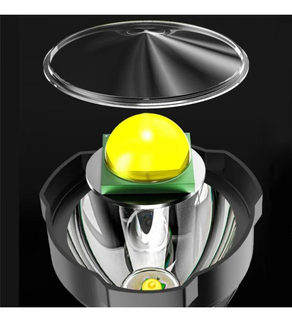 2PCS BIKIGHT 2000lm Long Shoot Strong OSL Flashlight with COB Sidelight USB Rechargeable Portable LED Torch Powerful Spotlight C