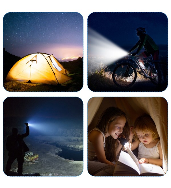 XHP90 900LM High Lumen Zoomable Flashlight Set With 2x 26650 Battery, CAMTOA Rechargeable&amp;Power Indicator Strong LED Torch E