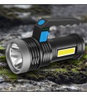 2PCS BIKIGHT P500 Double Light 500m Long Range Strong Flashlight with COB Sidelight USB Rechargeable Powerful Handheld Spotlight