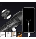 XHP90 Zoomable Flashlight 5 Modes USB-C Rechargeable Searchlight Hunting Camping Fishing