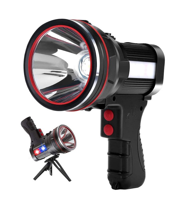 6000 Lumens Rechargeable Strong Spotlight Spot Lights Handheld Large Flashlight Super Bright Outdoor Camping Searchlight