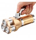 3x T6 LED Flashlight Rechargeable Tactical Spotlight - Gold