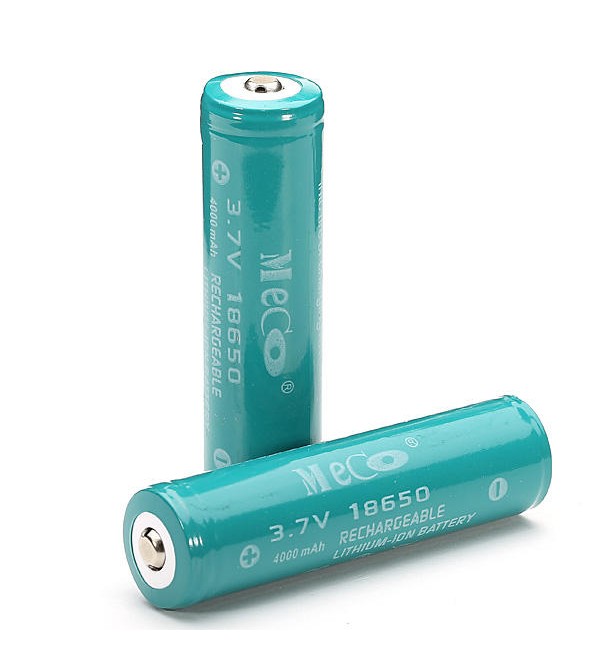 2PCS MECO 3.7v 4000mAh Protected Rechargeable 18650 Li-ion Battery