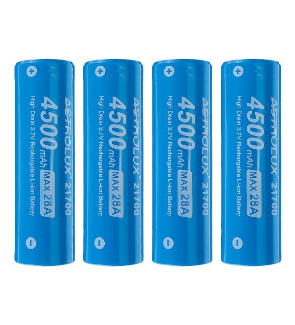 4Pcs Astrolux® E2145 4500mAh 28A 3.7V 21700 Li-ion Battery Unprotected High Drain Rechargeable Lithium Power Cell For Jetbeam Ni