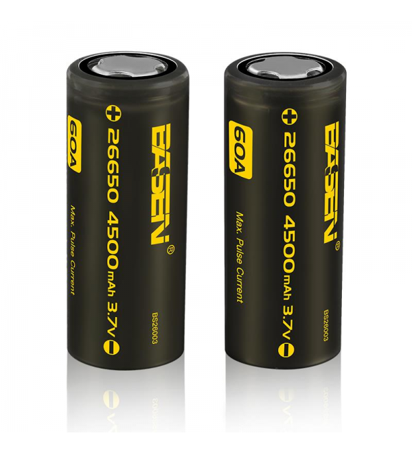5pcs Basen BS26003 26650 4500mah 3.7V 60A Unprotect Flat Top Rechargeable Li-ion Battery
