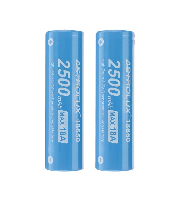 2Pcs Astrolux® E1825 18A 2500mAh 3.7V 18650 Li-ion Battery Unprotected High Drain Rechargeable Lithium Power Cell For Astrolux N