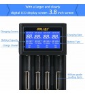 GOLISI i4 LCD Screen Display USB Charging Intelligent 2A Fast Battery Charger Li-ion NIMH Batteries