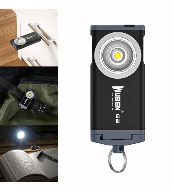 WUBEN G2 P9 500LM Quick-release EDC LED Keychain Flashlight Magnetic Tail Type-C Charging Super Wide-angle Floodlight Keychain L