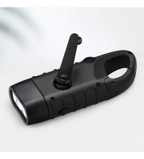 2 PCS Portable LED Flashlight Hand Crank Dynamo Torch Professional Solar Power Tent Light Lantern for Outdoor Camping Mountainee