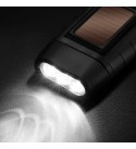 2 PCS Portable LED Flashlight Hand Crank Dynamo Torch Professional Solar Power Tent Light Lantern for Outdoor Camping Mountainee