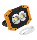 COB Rechargeable Portable Flood Work Spot Light w/ Power Bank Camping Work Light - Yellow 1#