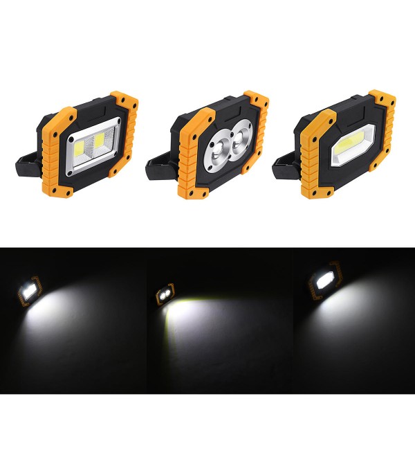 COB Rechargeable Portable Flood Work Spot Light w/ Power Bank Camping Work Light - Yellow 1#