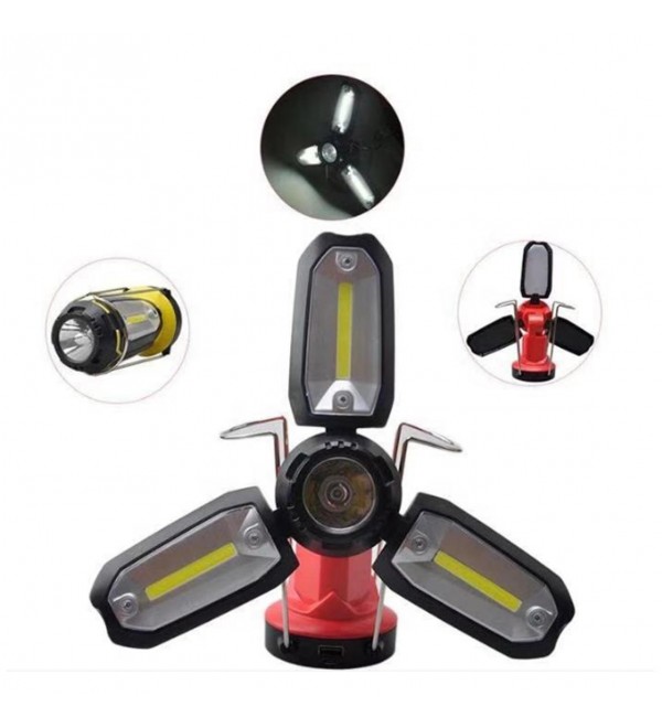 270LM COB 2000mAh Rechargeable Multifunctional Lantern LED Flashlight Work Light Waterproof Portable Night Fishing Light  - Red