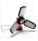 270LM COB 2000mAh Rechargeable Multifunctional Lantern LED Flashlight Work Light Waterproof Portable Night Fishing Light  - Red