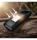 2 PCS Army Green Portable LED Flashlight Hand Crank Dynamo Torch Professional Solar Power Tent Light Lantern for Outdoor Camping