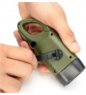 2 PCS Army Green Portable LED Flashlight Hand Crank Dynamo Torch Professional Solar Power Tent Light Lantern for Outdoor Camping