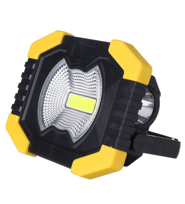 AA/Solar Battery COB 750LM Rechargeable Waterproof LED Portable Spotlight Work Light for Outdoor Camping Fishing - .A  Yellow