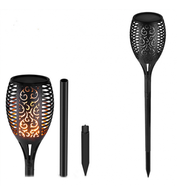 33LEDs 56CM Height Waterproof Solar Fire Torch Light Flickering Flame Lamp Outdoor Landscape Garden Lighting