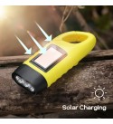 2Pcs Yellow Hand Crank Flashlight Solar Powered Emergency Torch Rechargeable Dynamo with Quick Snap Clip for Kids Hurricane Stor