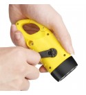2Pcs Yellow Hand Crank Flashlight Solar Powered Emergency Torch Rechargeable Dynamo with Quick Snap Clip for Kids Hurricane Stor