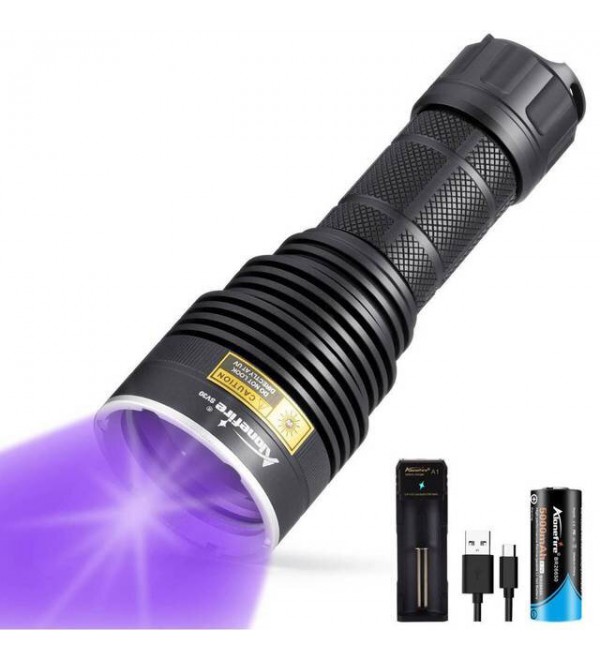 Alonefire SV40 20W 365NM UV LED Flashlight Ultra Violets Invisible Torch for Pet Stains Ore&amp;gem Detection