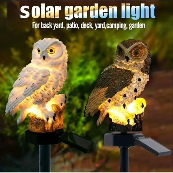 1pc Garden Solar Lights Outdoor Decorative  Owl Solar LED Lights With Stake For Garden Lawn Pathway Yard Decortions