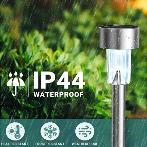 12pcs Solar Outdoor Lights, Stainless Steel Solar Lights Outdoor Waterproof, LED Pathway Lights Outdoor Solar Lights Solar Garden Lights For Patio, Lawn, Yard And Landscape