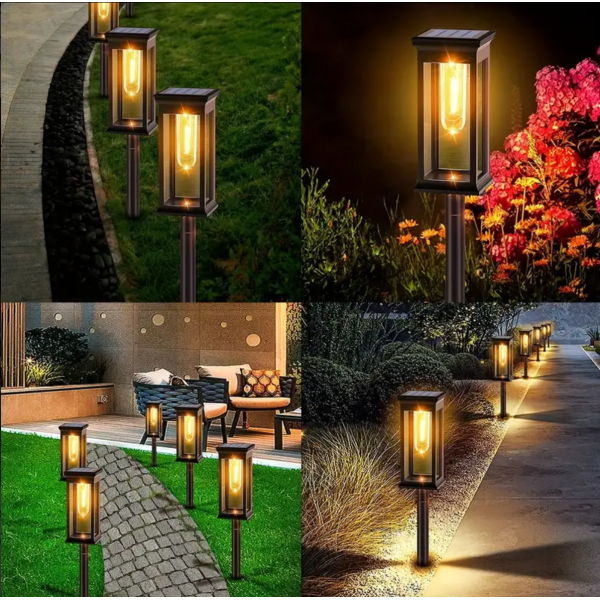 2pcsSolar Pathway Lights Outdoor, Upgraded Solar Outdoor Lights, Bright Solar Garden Lights Outdoor Waterproof, Auto On/Off Outdoor Solar Lights For Yard Landscape Path Lawn Patio Walkway