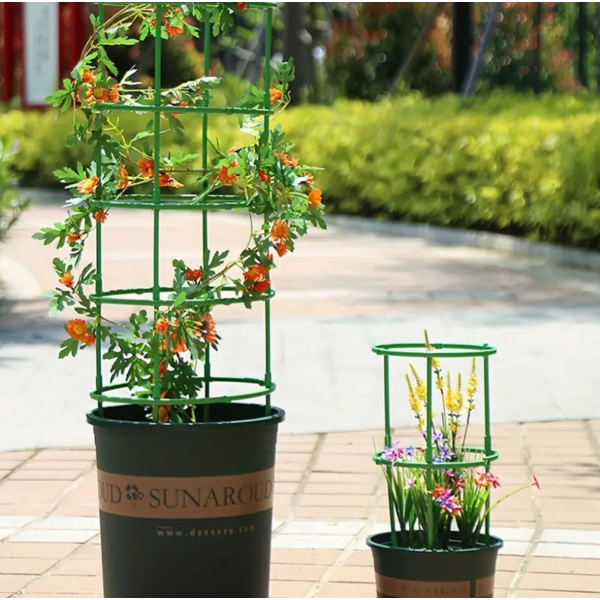 3pcs 12pcs Plant Support Plant Stakes, Half Round Plant Support Ring Plastic Plant Cage Holder Flower Pot Climbing Trellis For Small Plant Flower Vegetable, Indoor Plants