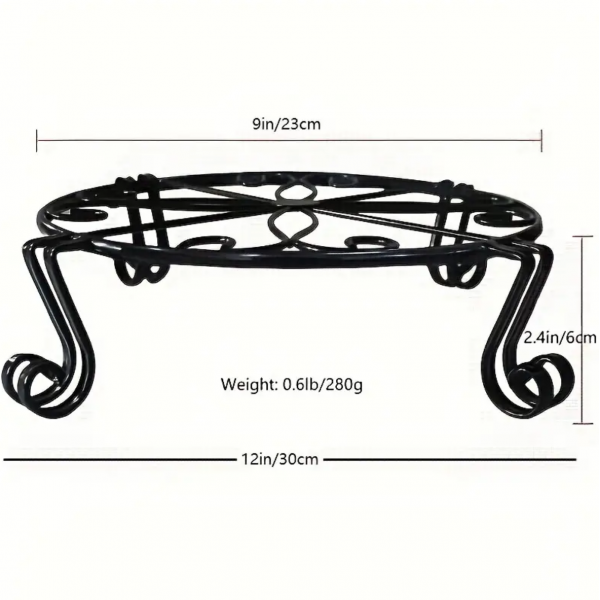2pcs Black Plant Stand For Flower Pot Heavy Duty Potted Holder Indoor Outdoor Metal Rustproof Iron Garden Container Round Supports Rack For Planter Bronze, Pumpkin Stand Outdoor