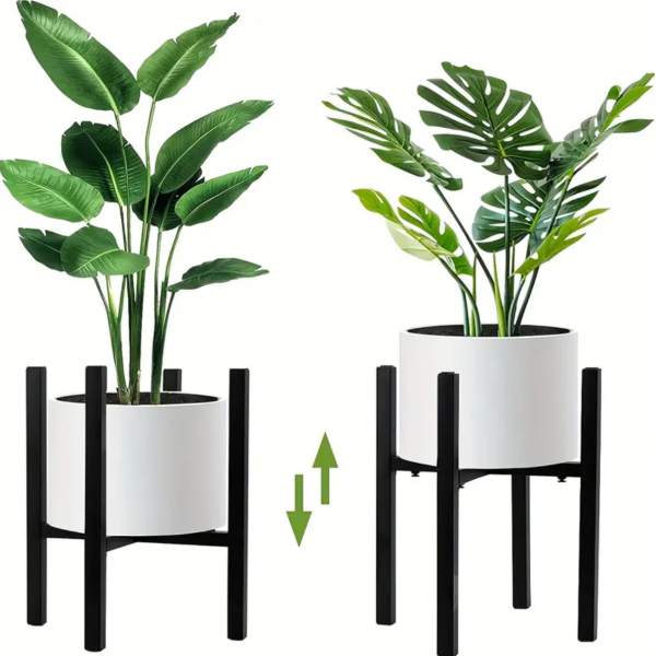 1pc, Telescopic Cross Wrought Iron Flower Stand, Garden Flower Plants Supplies, Garden Balcony Gardening Beauty Planting Supplies, Planters & Container Accessories