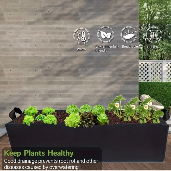 1pc, Thick Fabric Raised Garden Bed For Indoor And Outdoor Growing: Grow Your Own Vegetables At Home. 10 Gallons, Creative Pots, Super Beautiful Flower Pot, Indoor Outdoor Home Decor Garden Patio