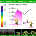 1pc Grow Light, 40W Grow Lights For Indoor Plants, 10 Dimmable Level Full Spectrum Plant Light, With 3/9/12H Timer, Auto-Timing Turn/Off, Adjustable Gooseneck, 3 Switch Modes