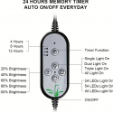 1pc LED Plant Grow Lights (Sunlike Full Spectrum) With Timer Auto On/Off 4/8/12H Waterproof Grow Lamp For Indoor Plants, 5 Dimmable Levels, Adjustable Gooseneck